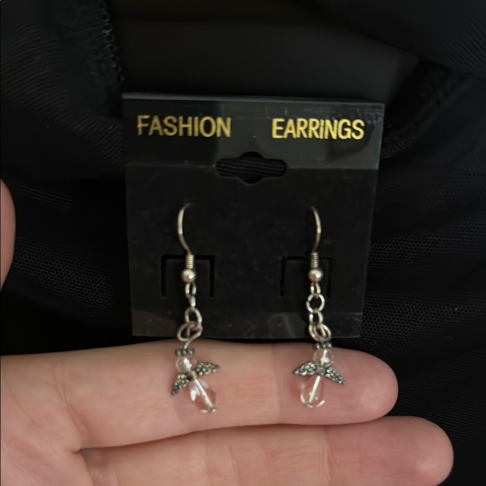 Silver Angel Wing Earrings
